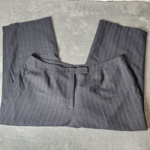 ISABELLA Pants - Isabella Womens Pants 22W Plus Cropped Gray Stripe Zip Fly SL99E